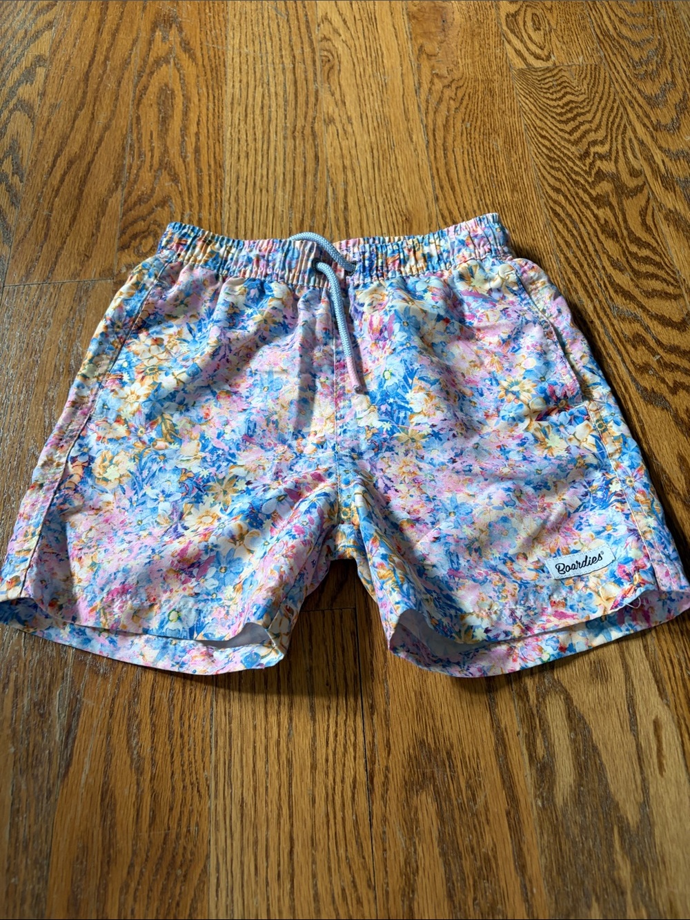 boy’s Pastel Floral Swim Trunks - Pink/Blue